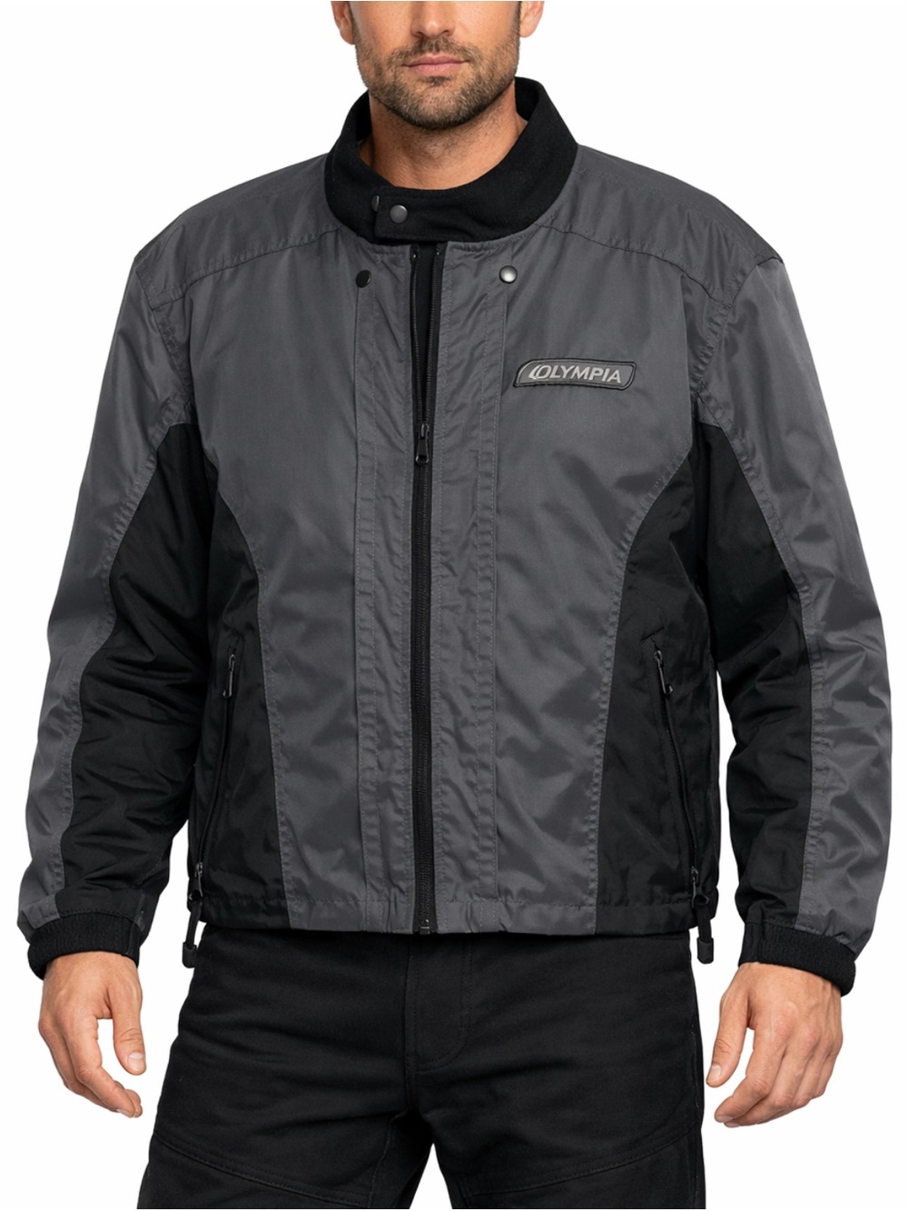 Vintage Olympia Moto Sports Motorcycle Jacket – Gray/Black – Size XL